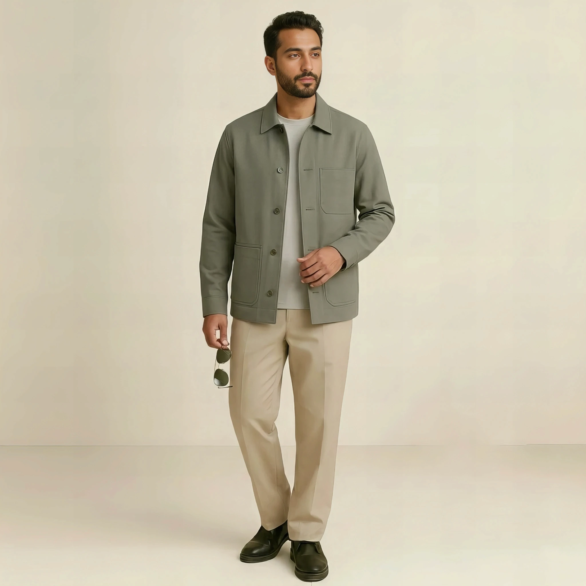 Modern Jacket in Olive Fog