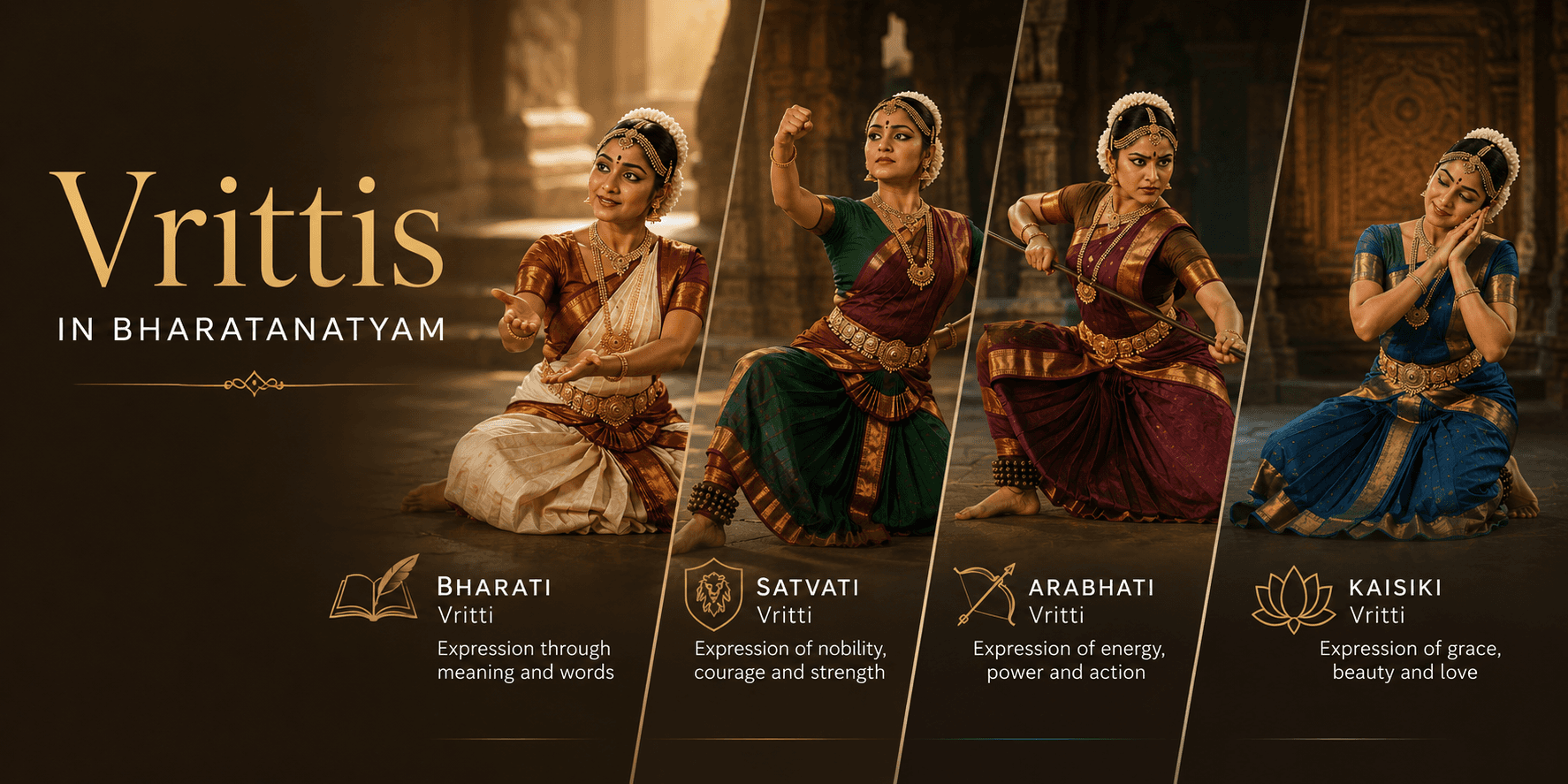 Vrittis in Bharatanatyam | Online Bharatanatyam Classes