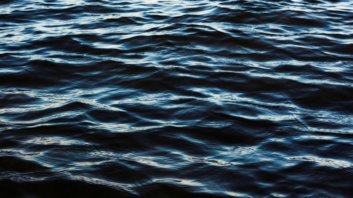 A large body of water with a boat in the distance