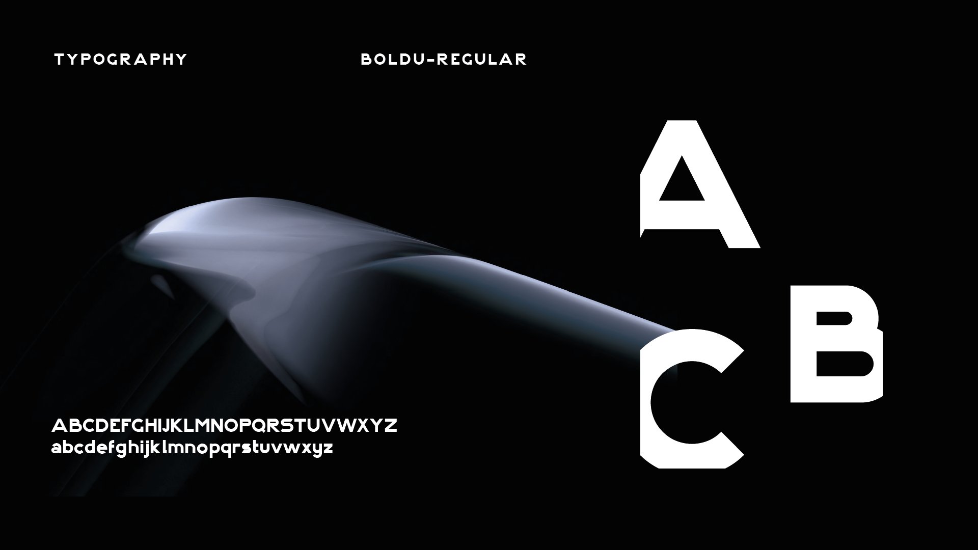 Boldu typeface specimen for the BACKSTAGE identity