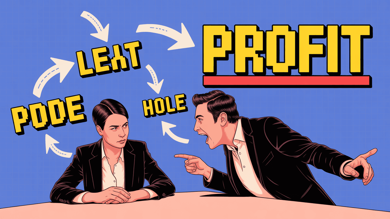 Alex Hormozi-style profit blueprint thumbnail with blue grid background and yellow PROFIT callout