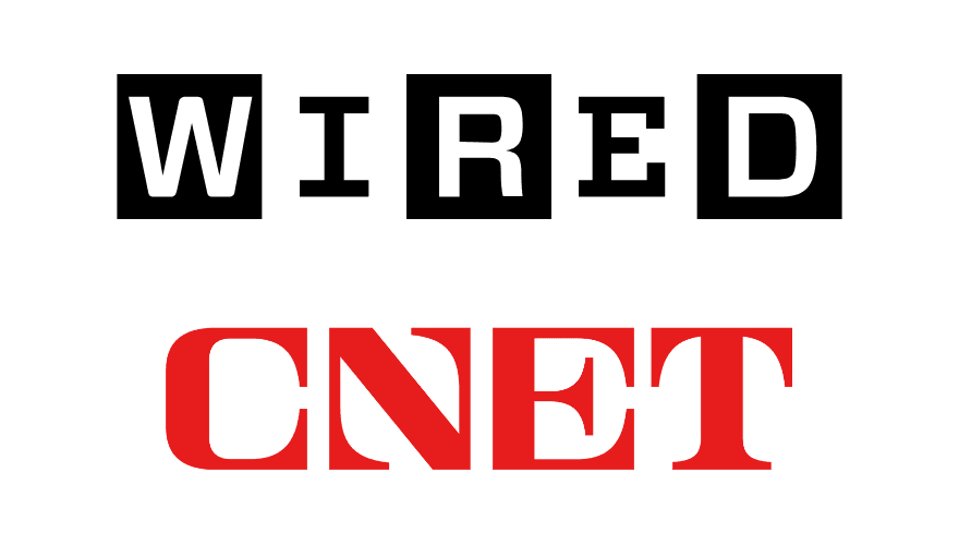 Logos for media companies who have featured CV Engineer's iOS app. Wired, CNET, and Popular Science.