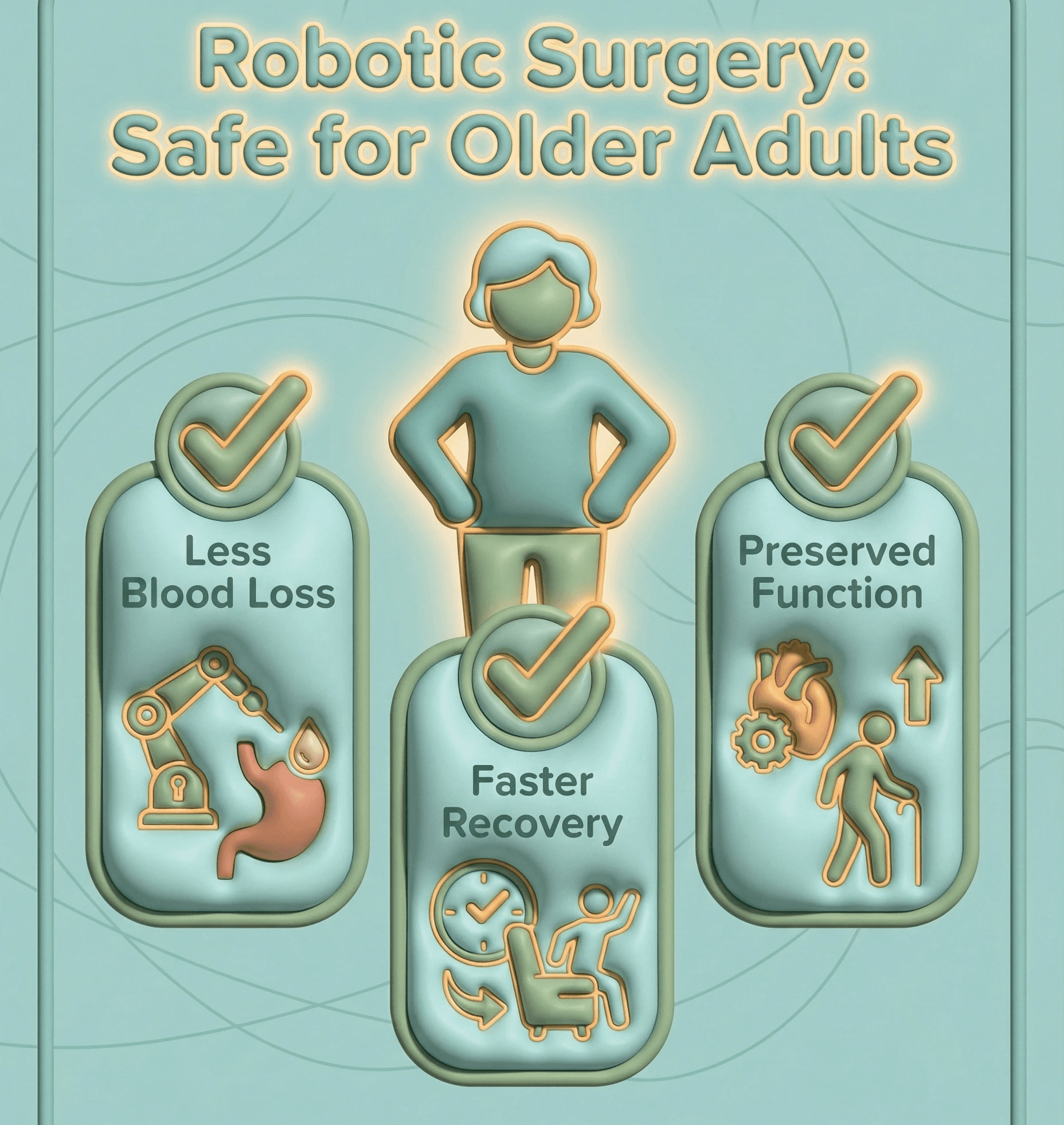 बुजुर्ग प्रोस्टेट cancer मरीज़ों के लिए robotic surgery के फायदे, जिनमें जल्दी recovery शामिल है।