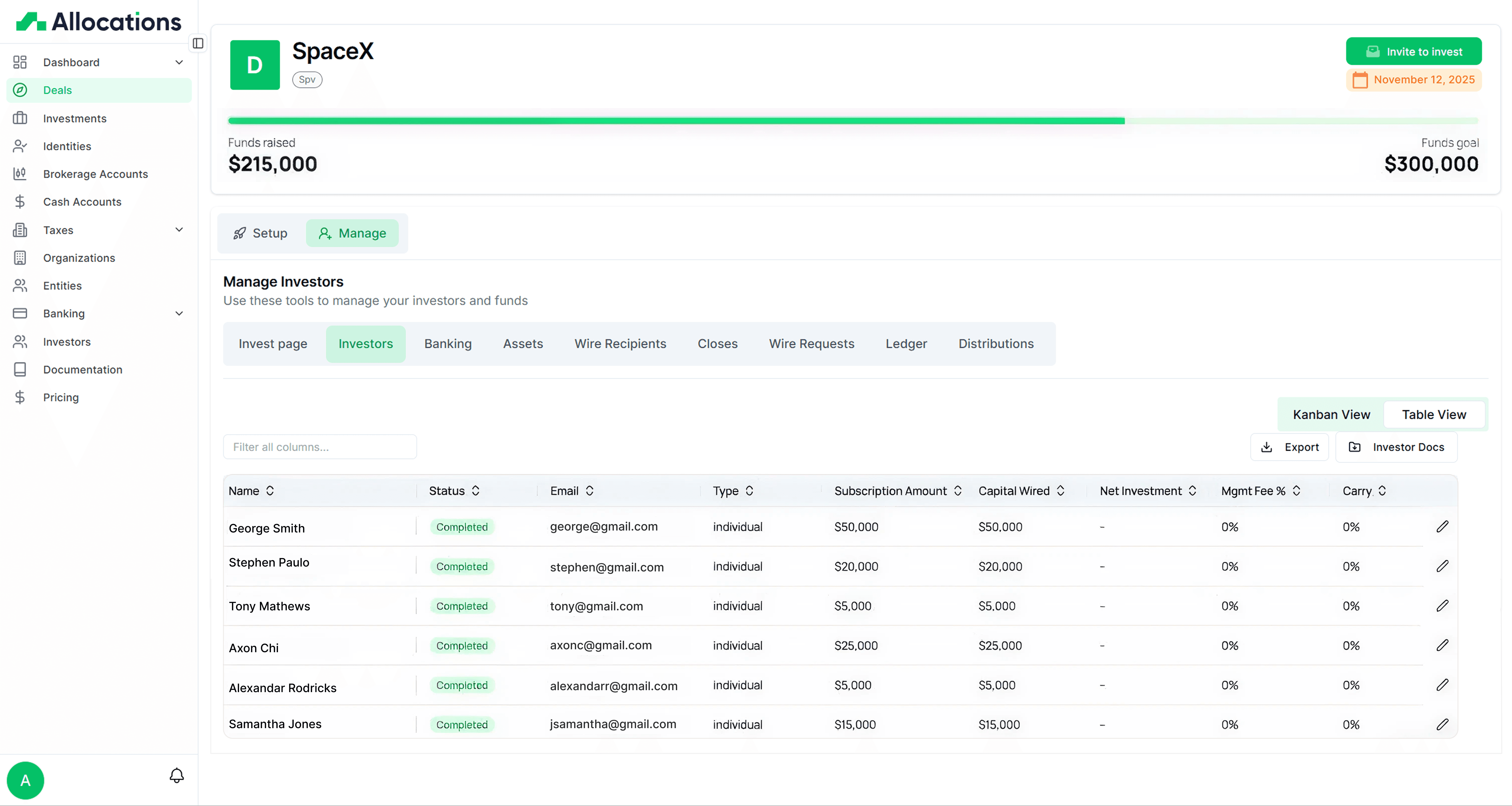 Start your SPV & Funds with Allocations