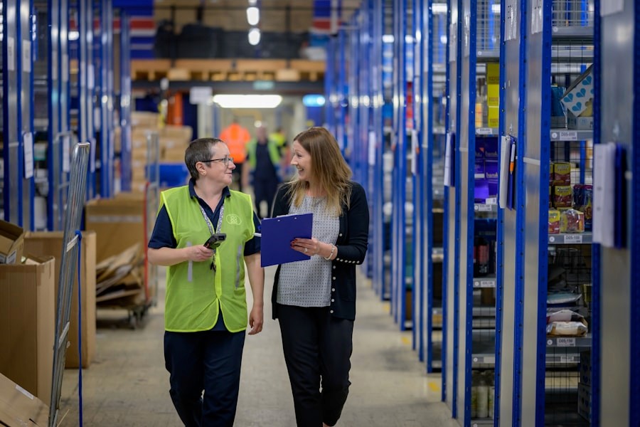 Warehouse team working across a large site
