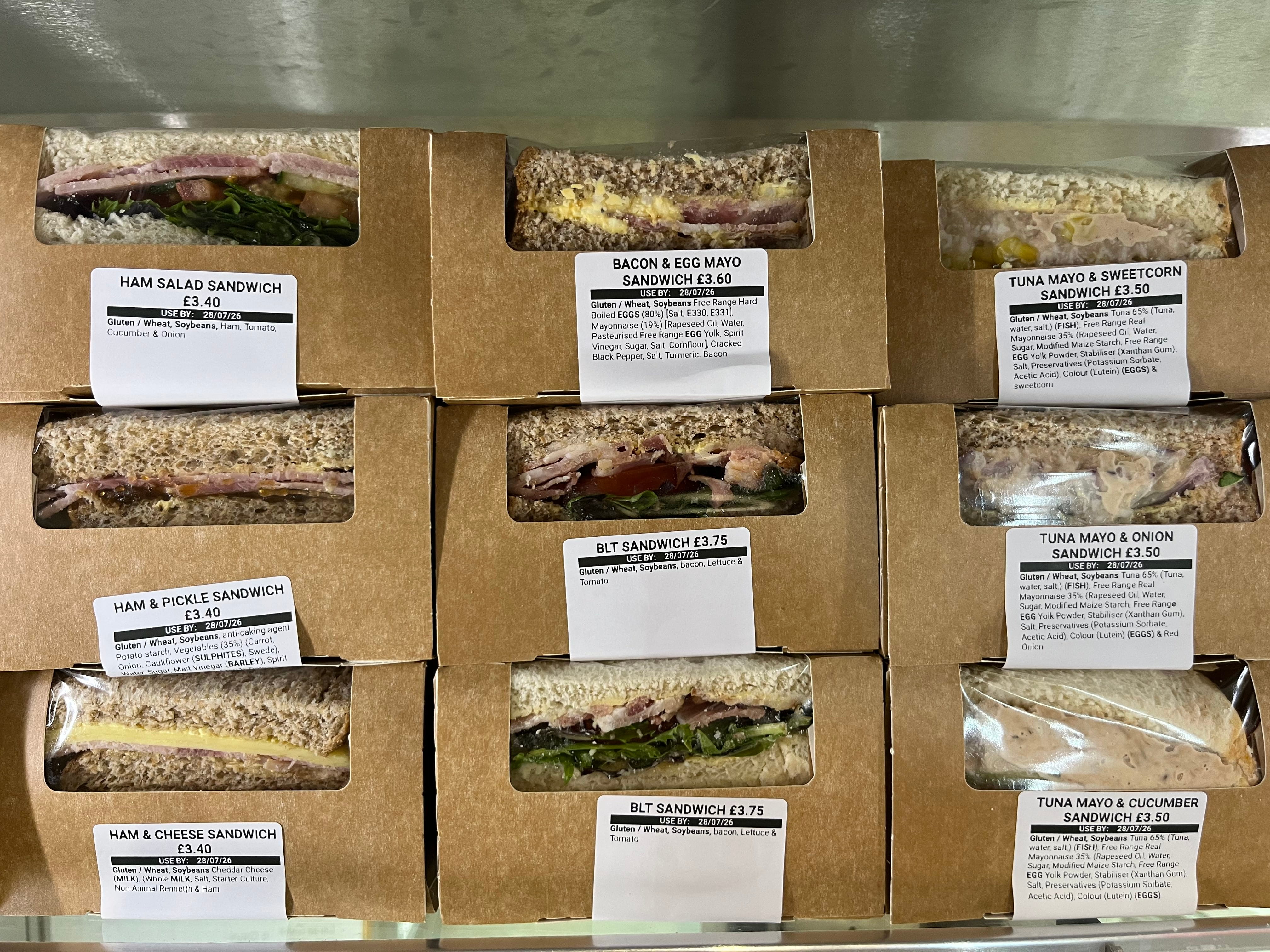 Pre-packed sandwiches with Labl.it PPDS labels