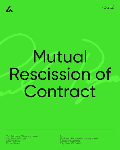 Mutual Rescission of Contract