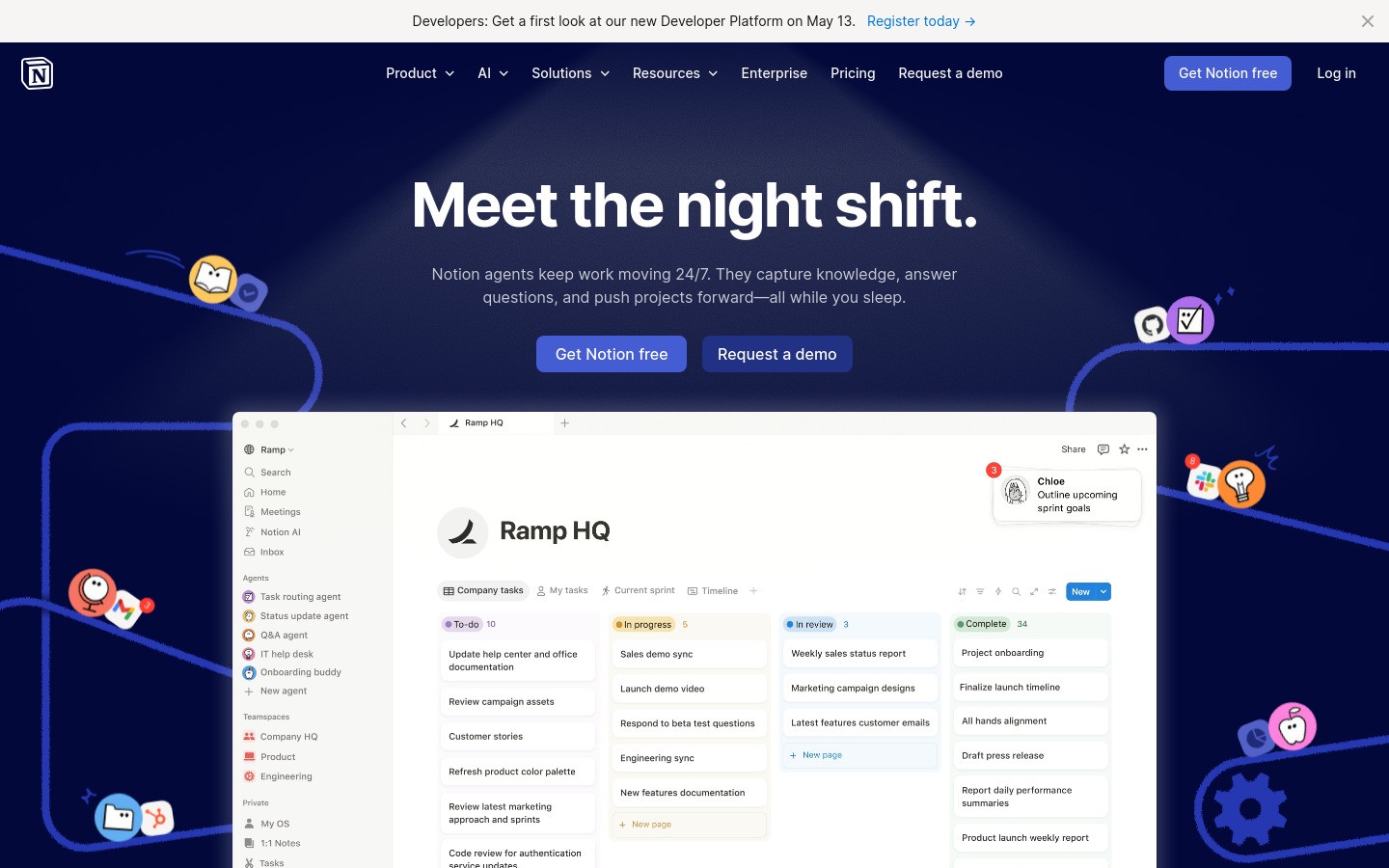 Notion homepage screenshot