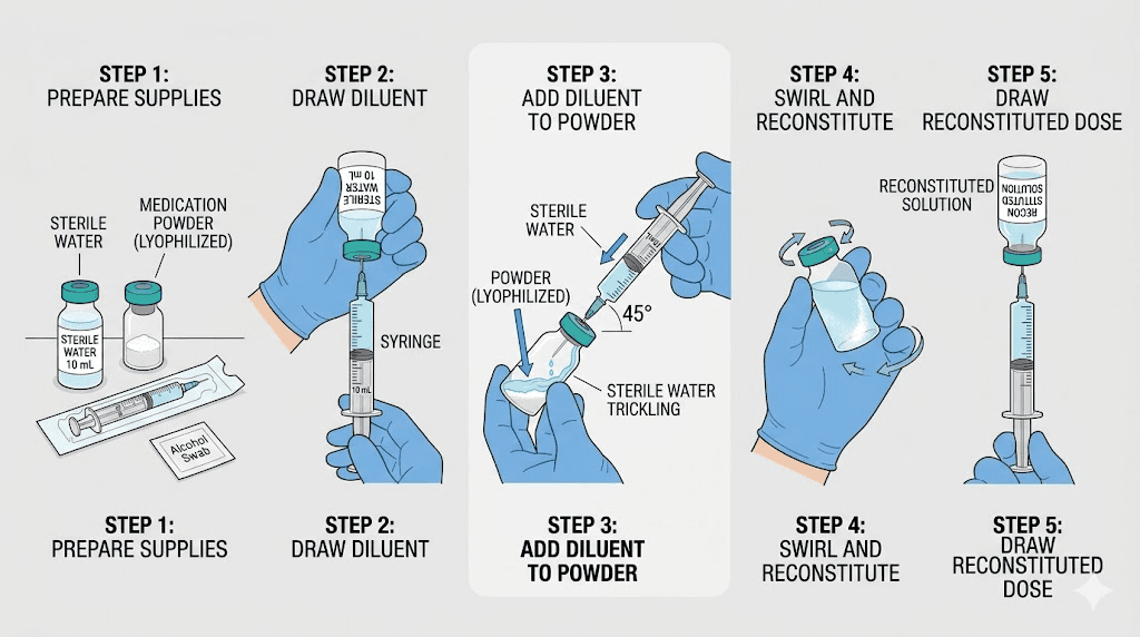 How to reconstitute tirzepatide 60 mg vial step by step