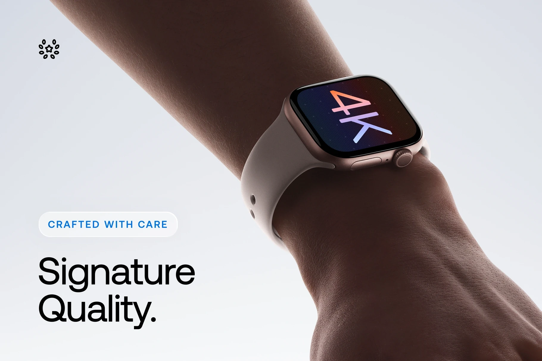Close-up Apple Watch Series 11 mockup showcasing premium display quality, realistic reflections, and detailed smartwatch design.