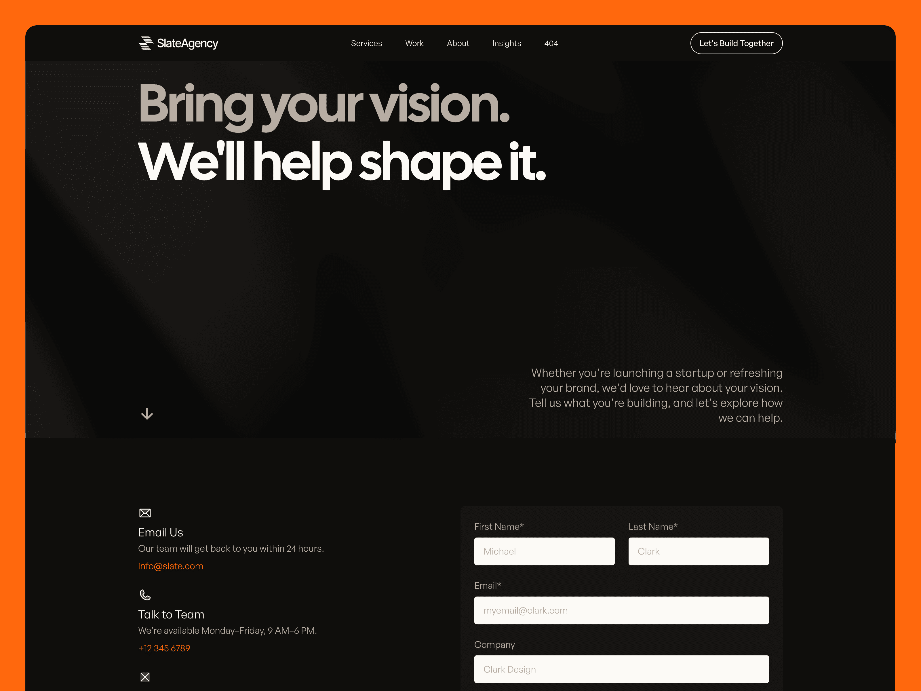 Slate Free Framer Template for Digital Agency