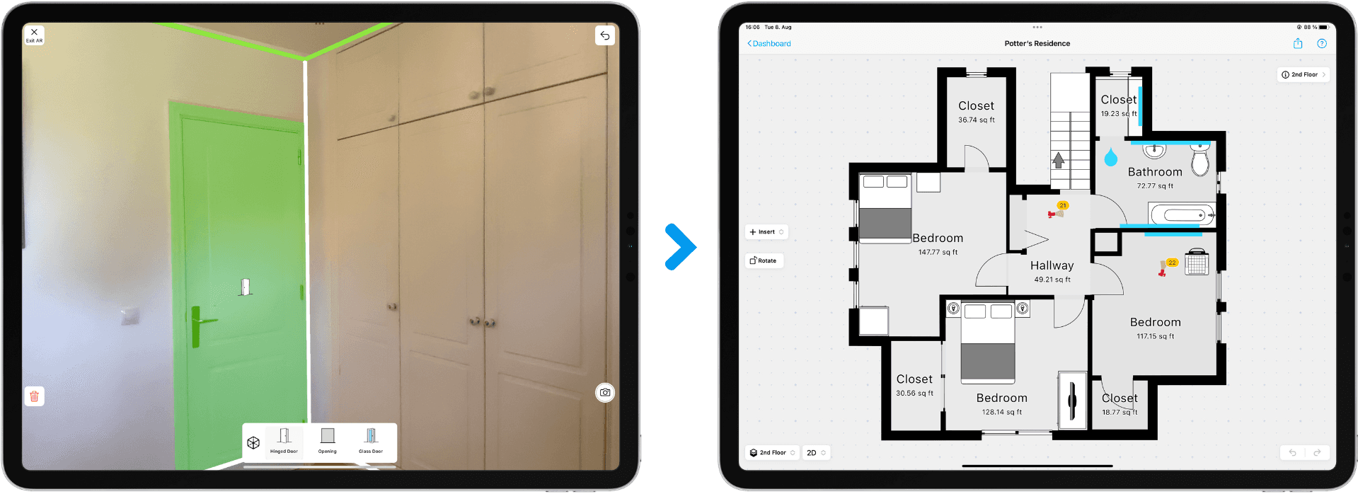 magic plan converting room photos into an accurate digital floor plan using AI technology