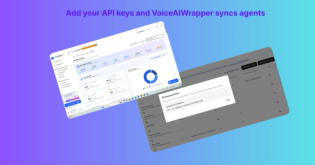 Retell wrapper full feature with white-label API sync, branded client portals with analytics and transcripts, and Stripe billing in any currency | VoiceAIWrapper.