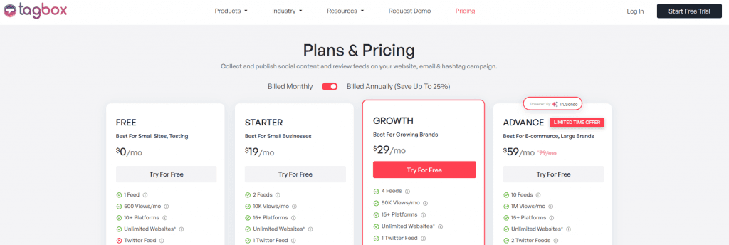 Tagbox pricing plans