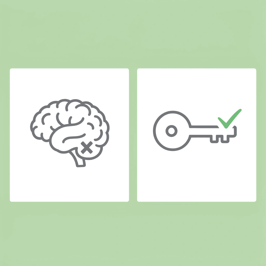 Comparison showing passive re-reading crossed out on left, active retrieval practice with checkmark on right