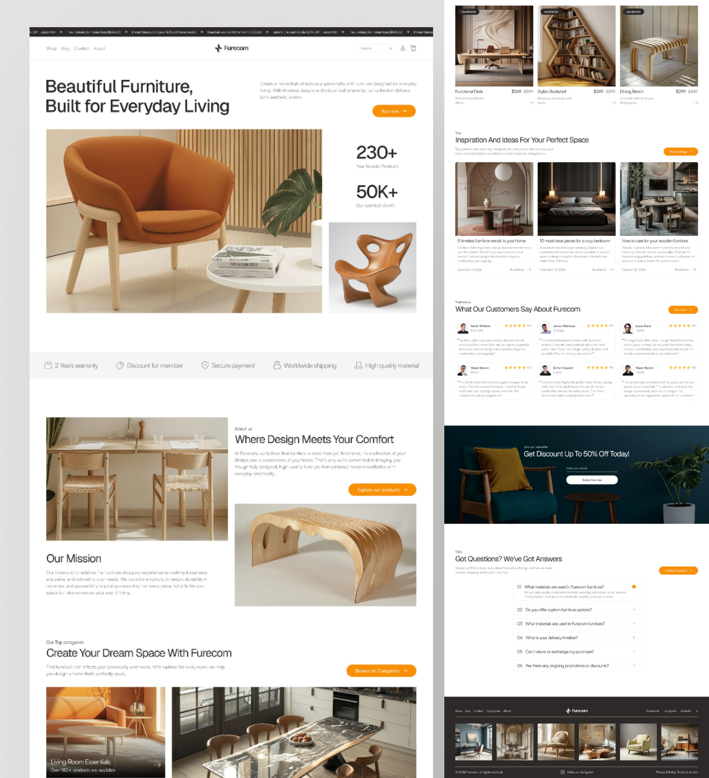 E-comarce website in Framer for Furniture website