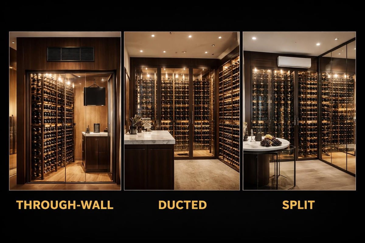 Wine cooling system types