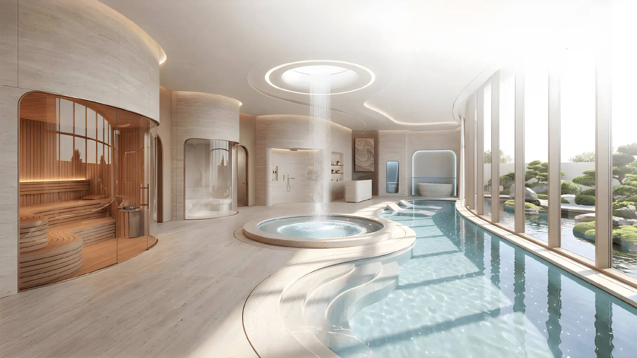 Luxury indoor spa and pool amenities. Book a property viewing with our dedicated real estate brokers.