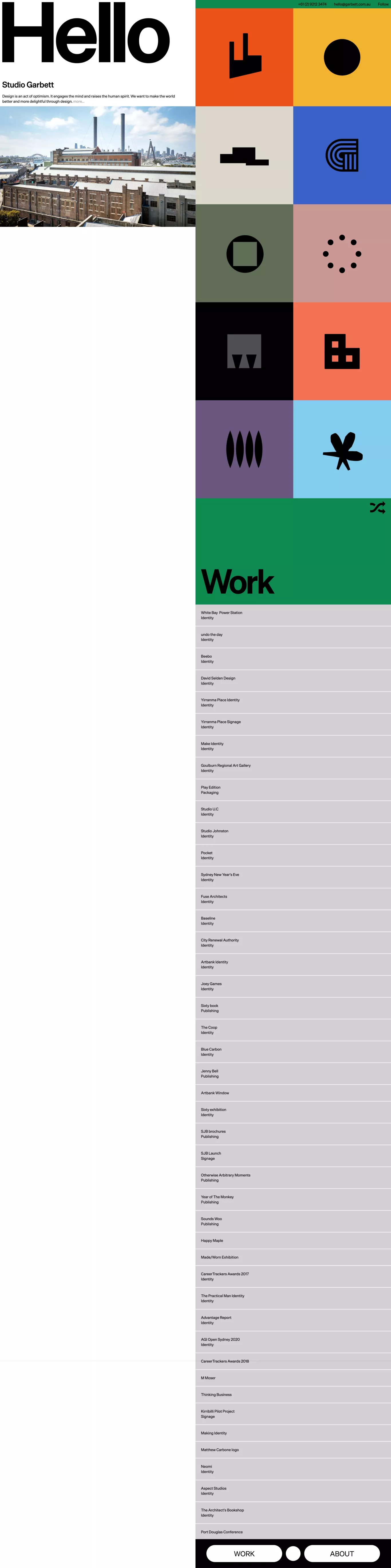 Hello portfolio page screenshot showcasing Design design