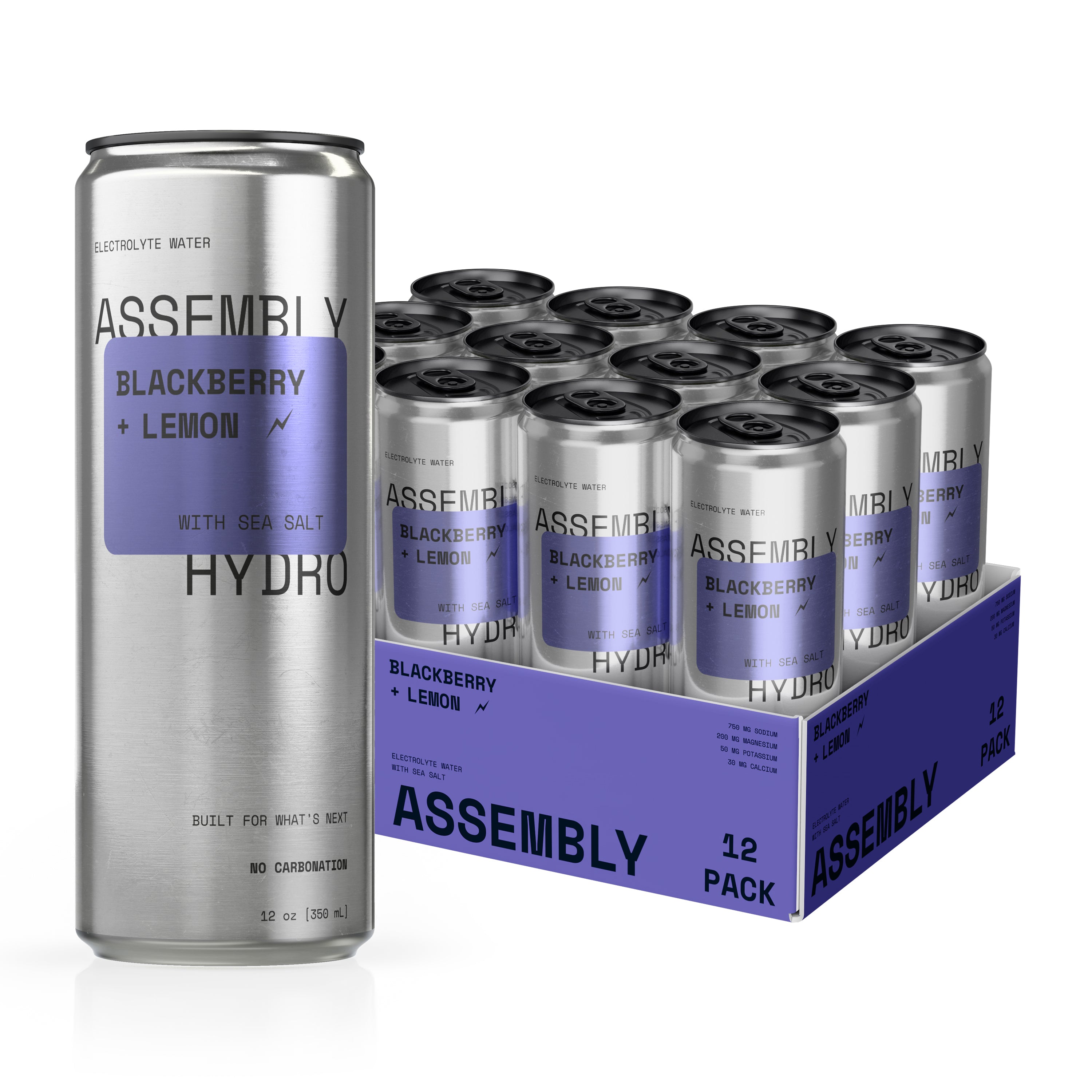 Go Bev Co Electrolyte Water Blackberry Lemon Assembly Hydro: Non-Carbonated Electrolyte Water