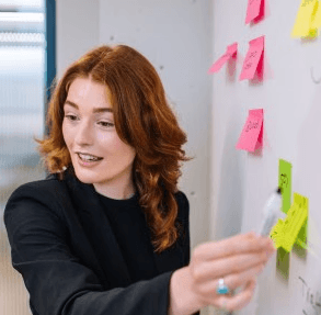 Charlotte on the whiteboard