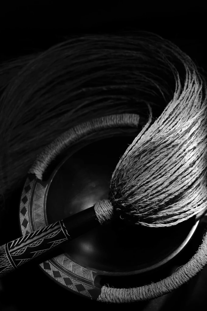 Traditional Samoan fue whisk used in an ava ceremony, cultural heritage of Samoa in the South Pacific