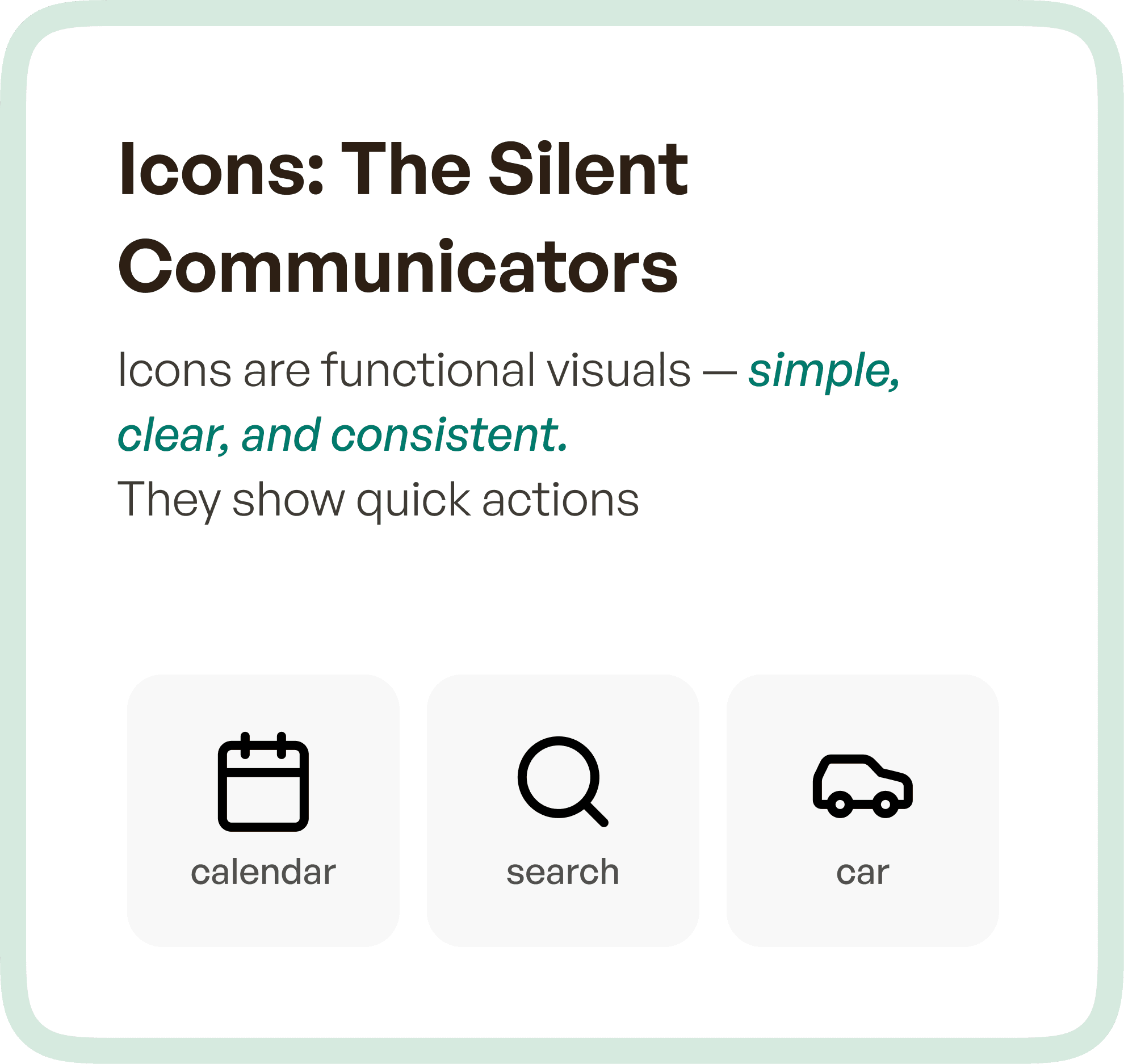 About Icons in detail