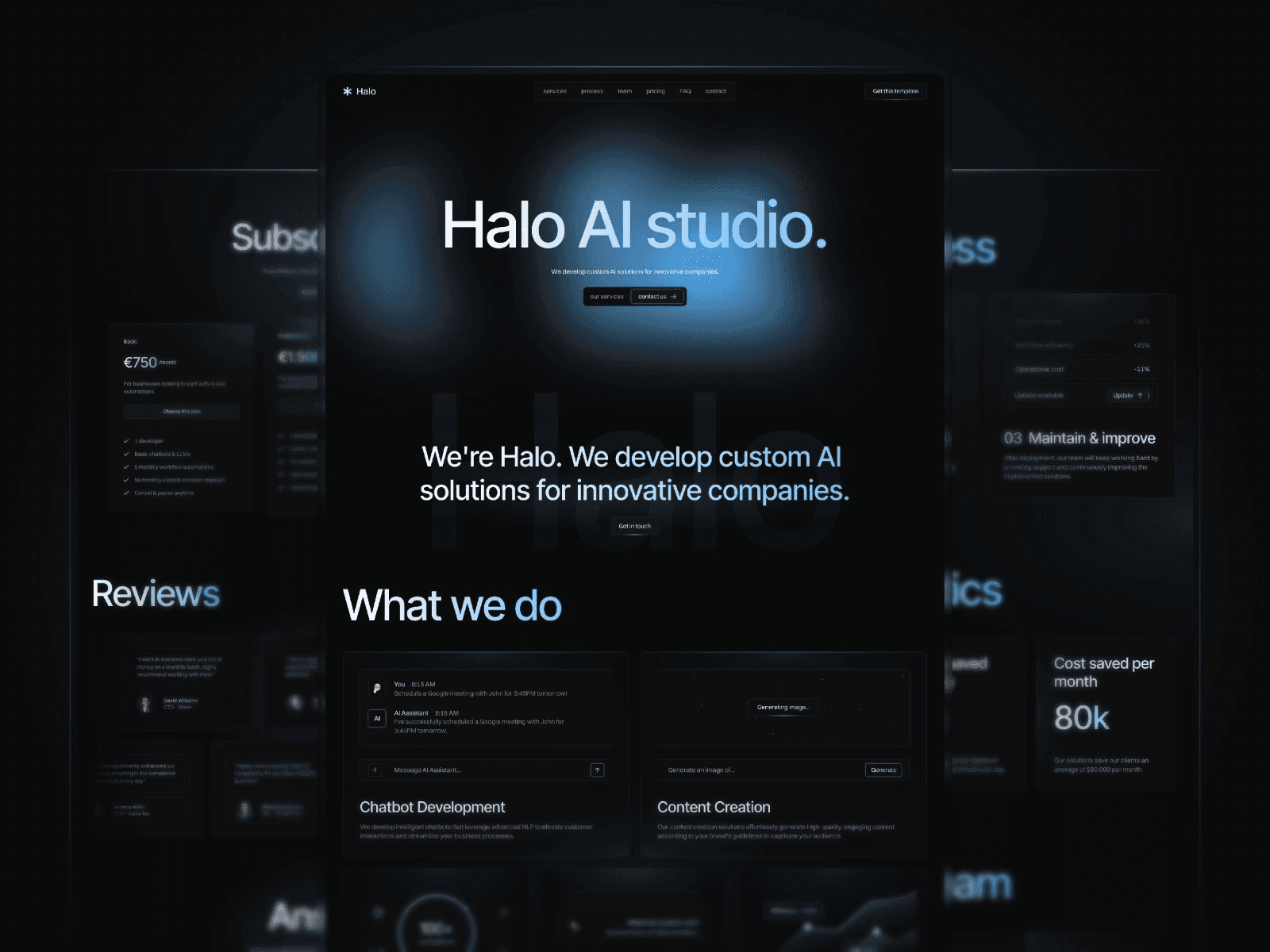 Top 13 Dark SaaS Website Templates - Halo