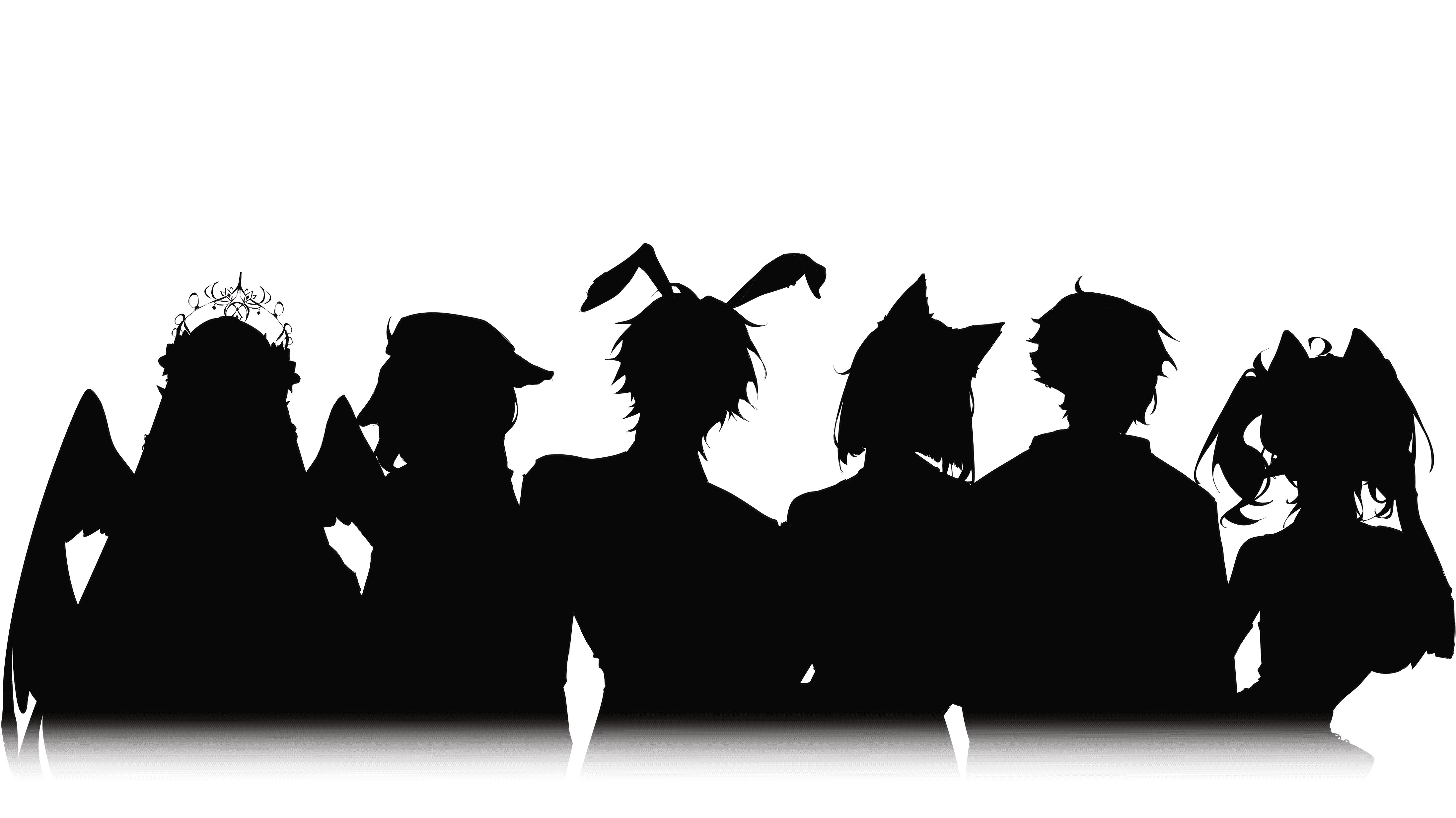Silhouettes of different members of VForge.