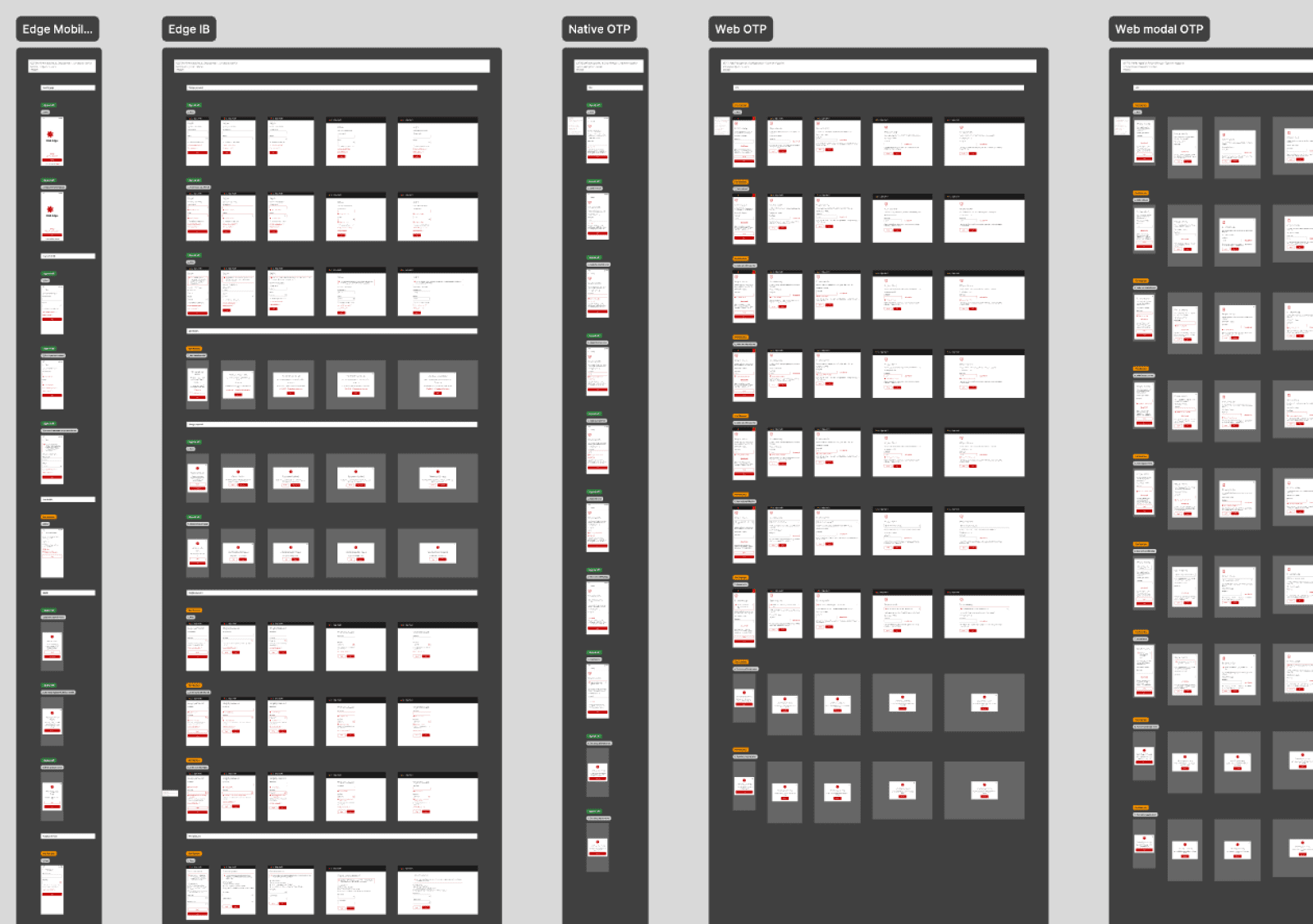 A snap shot of responsive screens across app and web
