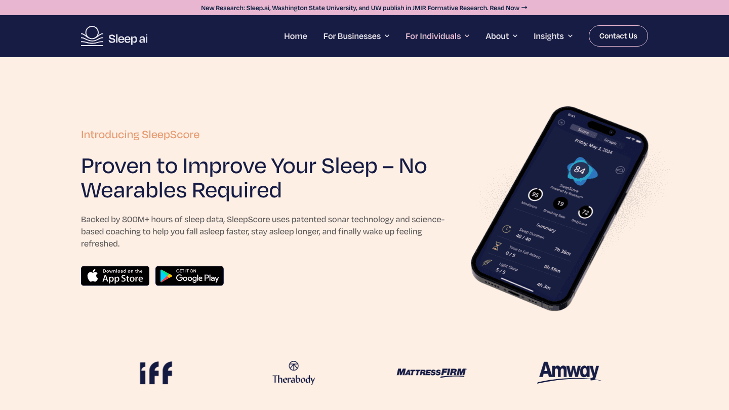 SleepScore app screenshot