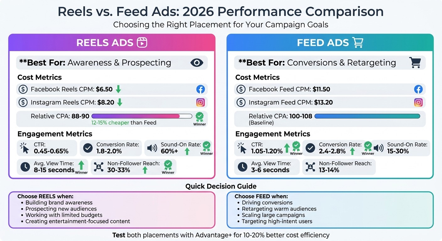 Reels vs Feed Ads Performance Metrics Comparison 2026