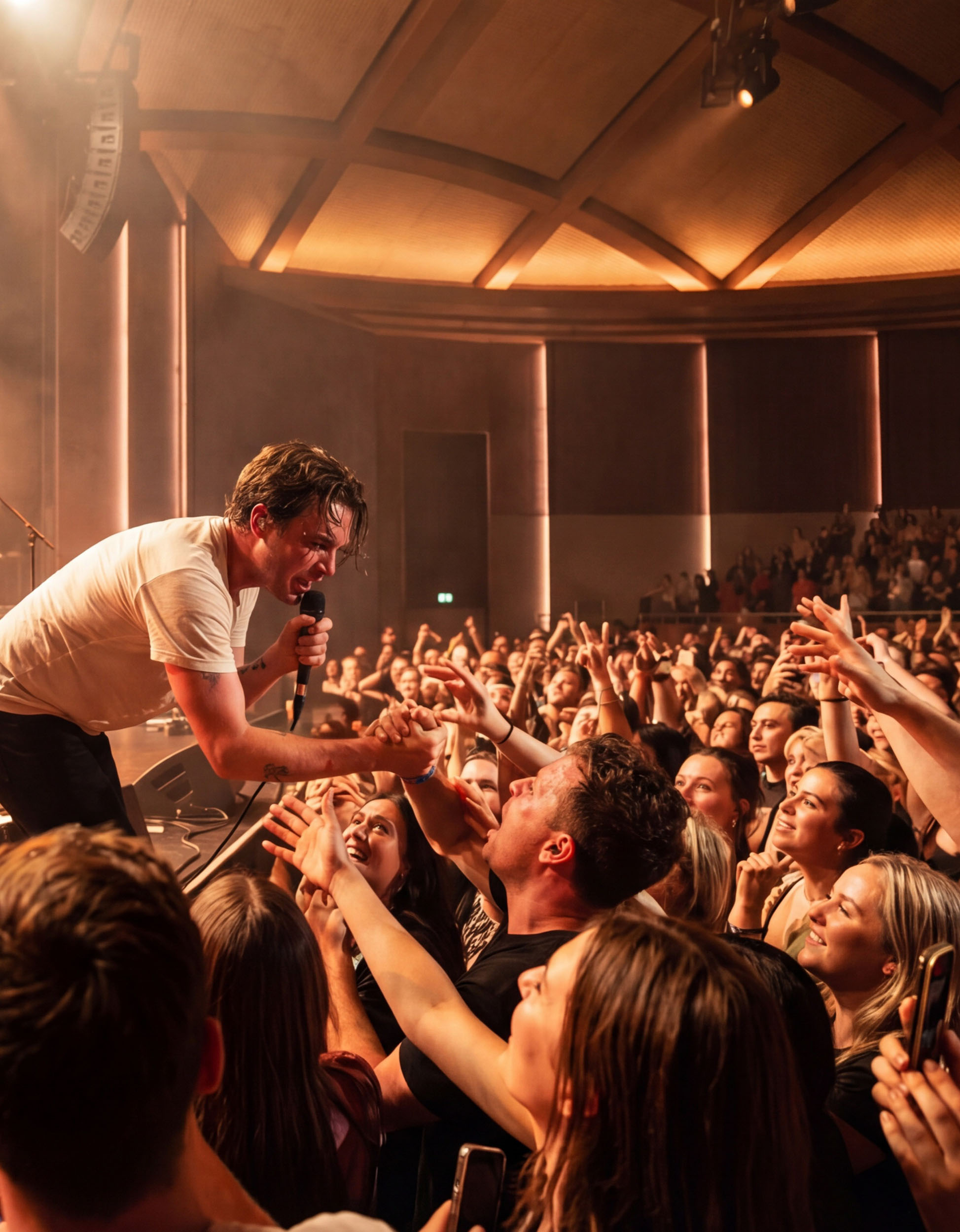 Architectural CGI: Concert crowd and stage visualization.