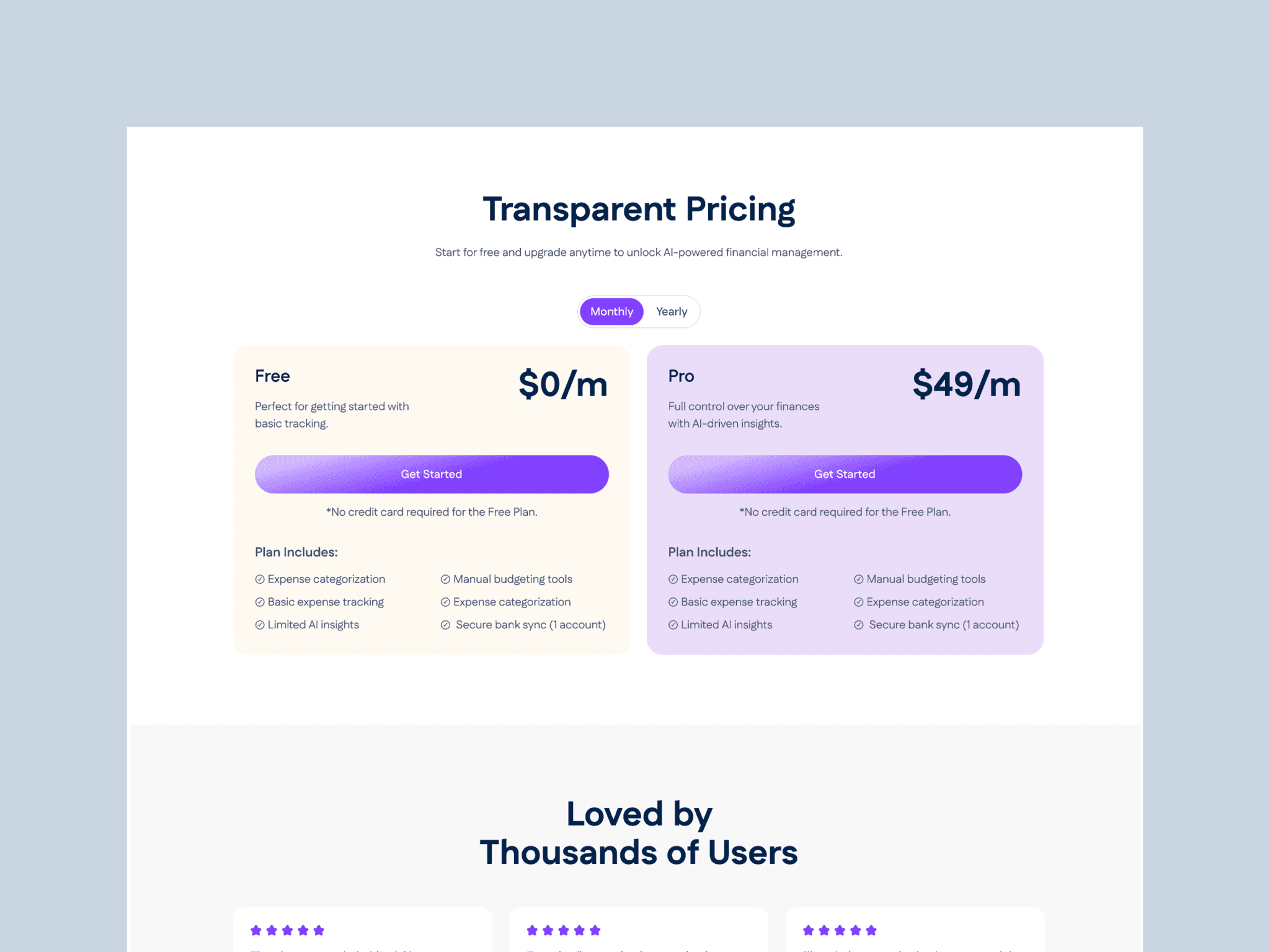 Finance & Budgeting SaaS Website