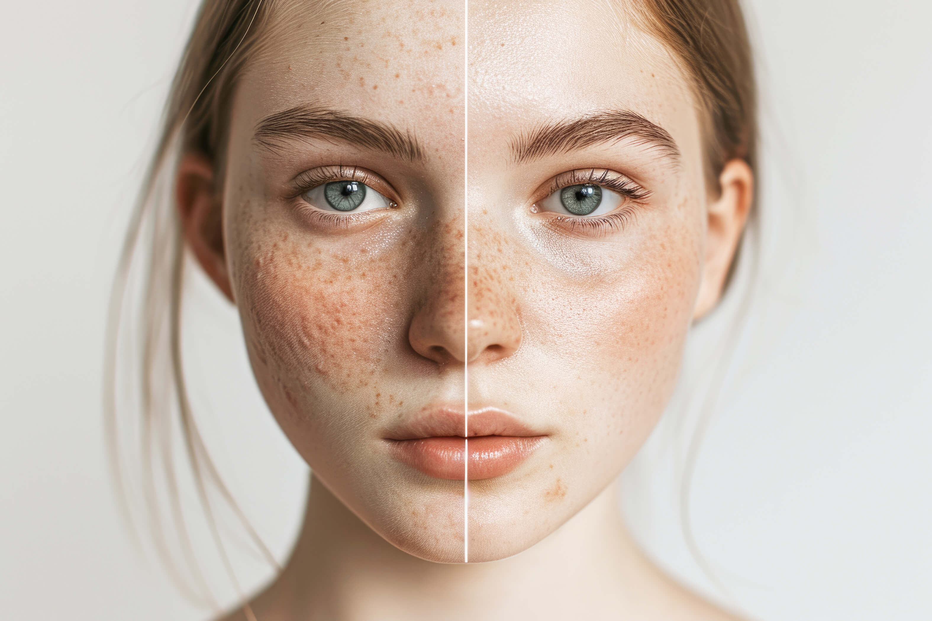 Rozjaśniona i bardziej jednolita cera po zabiegu Pro Xn, zmniejszenie widoczności plam pigmentacyjnych.