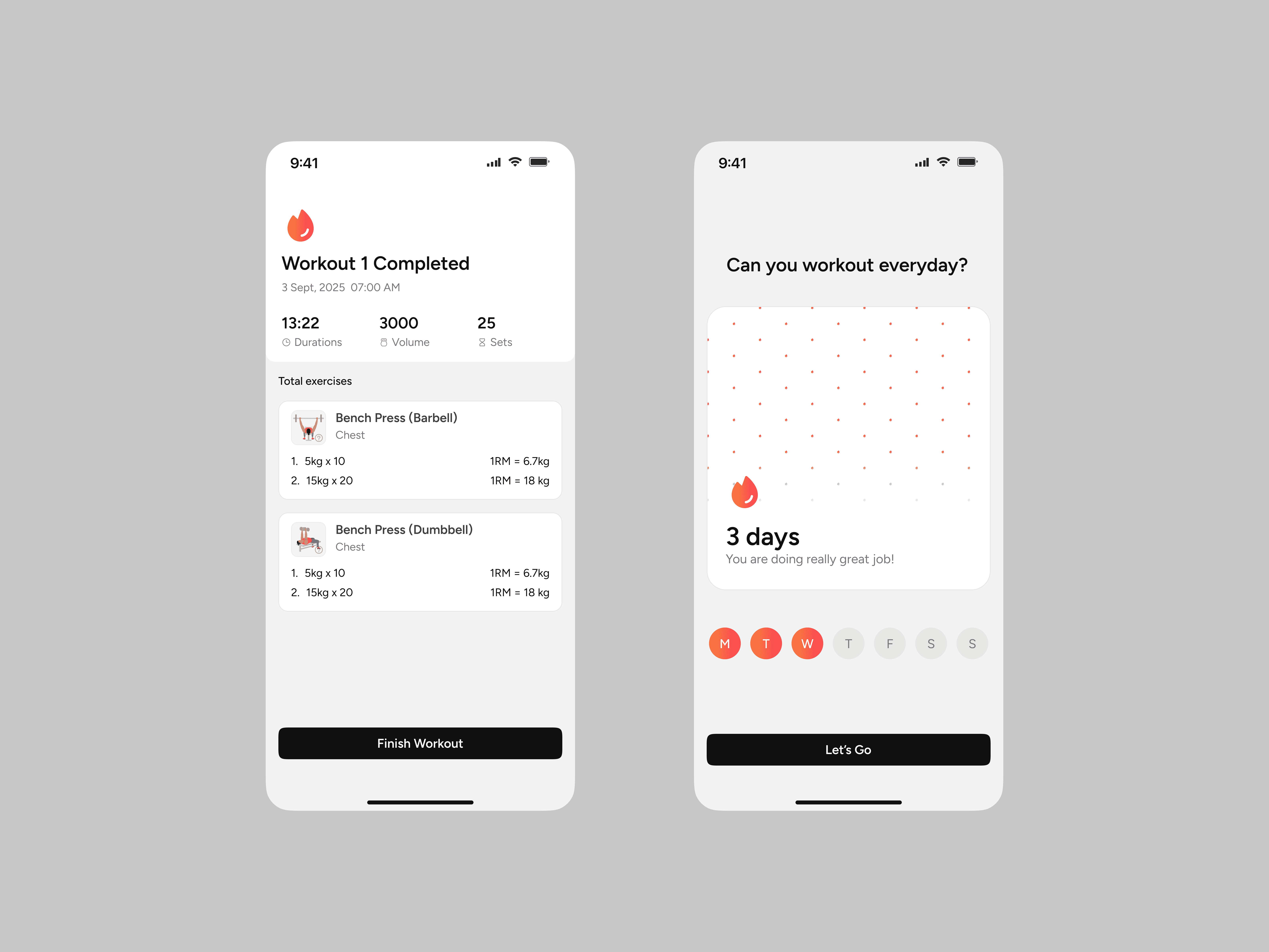Fitness Streak Screen