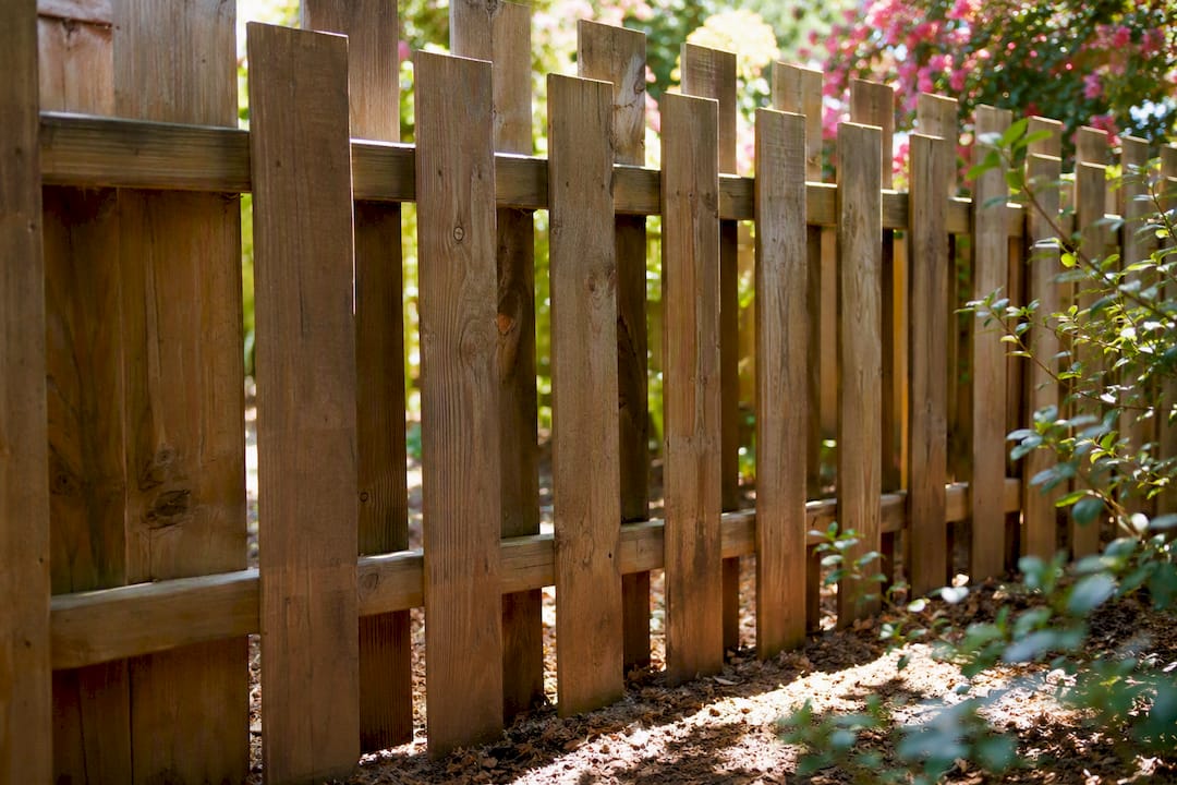 Shadowbox privacy fence with patterned light
