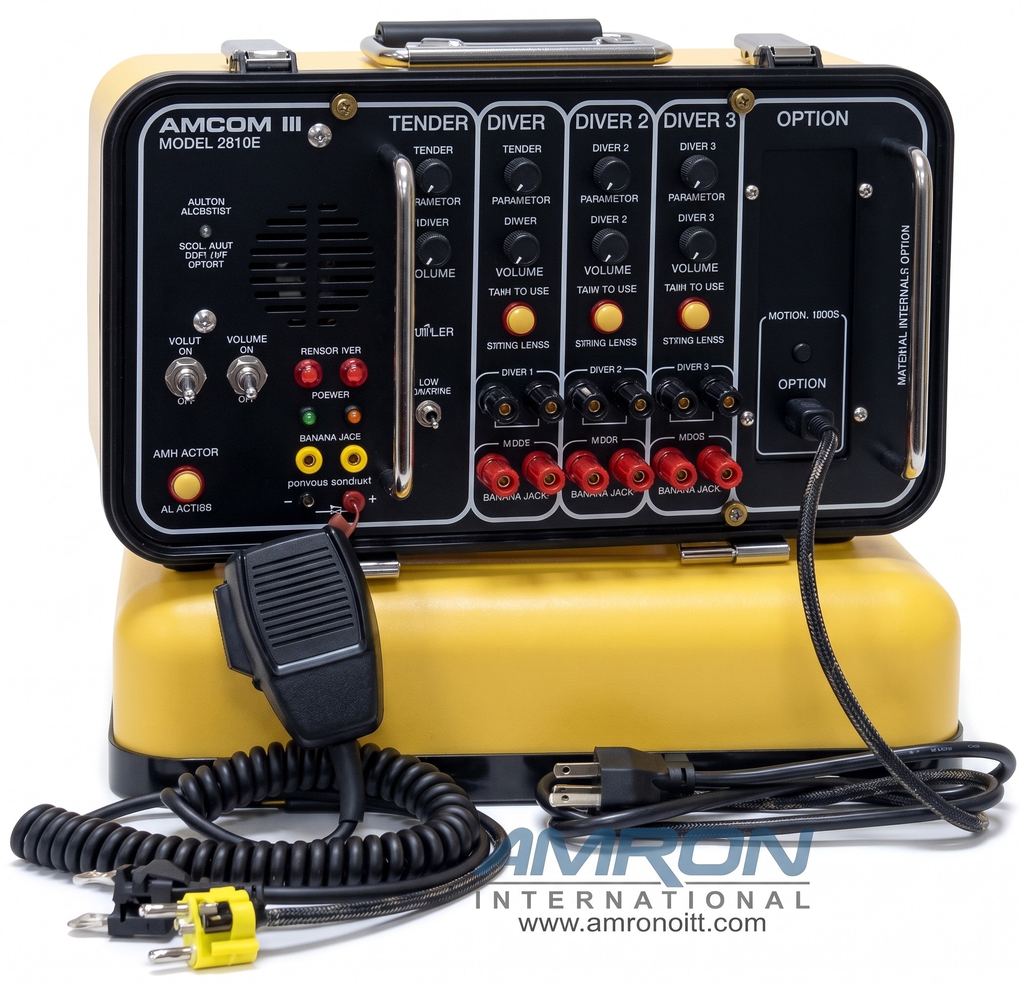 Historical profile reference: three men diver Amron communications box.