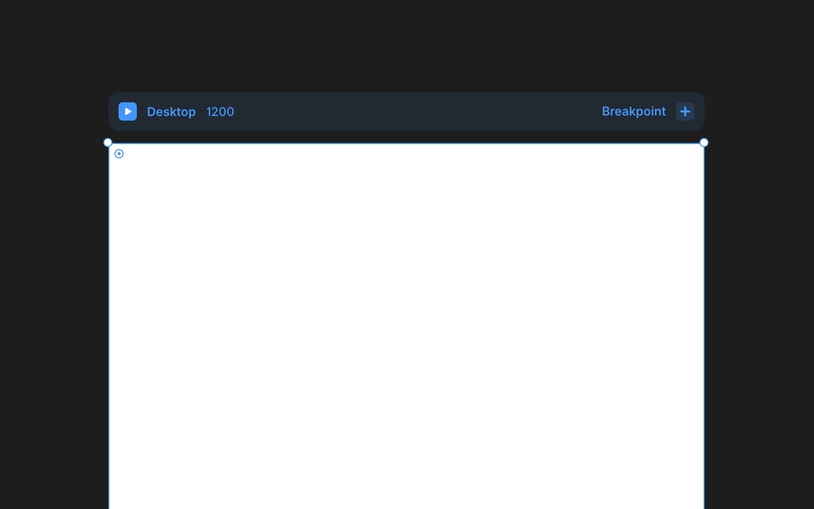 Framer 编辑器中空白画布的截图。