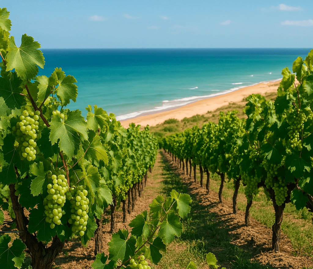 trees next to a beach