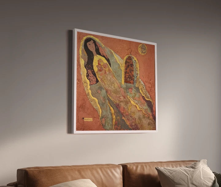 premium art poster and canvas prints, with originals available, from QART , of the artwork " Blush Moon "