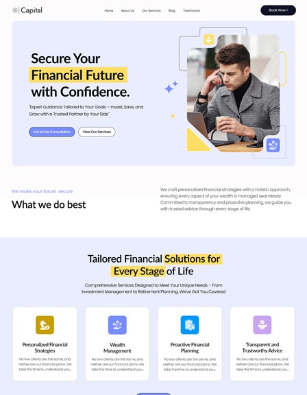 Capital GHL Website Template for Financial Advisors