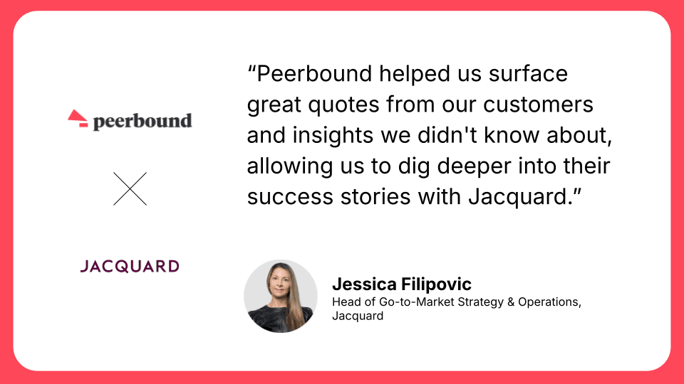 Jacquard is able to learn more about their customer's success by seeing the highlights from customer calls 