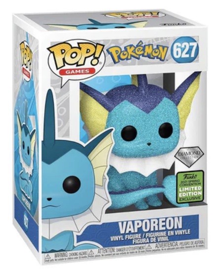 2021 Vaporeon Spring Convention Limited Edition Diamond Glitter Funko POP! Vinyl #627