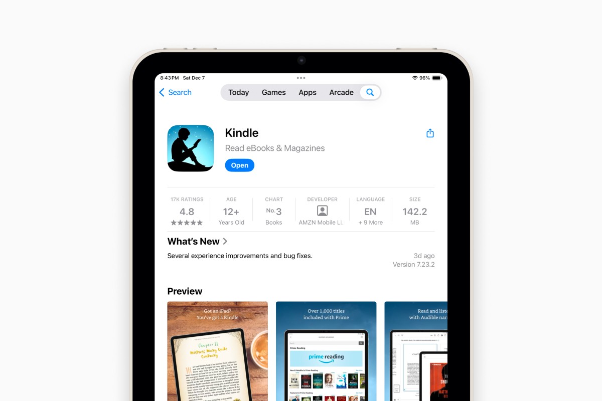 Kindle app on the App Store