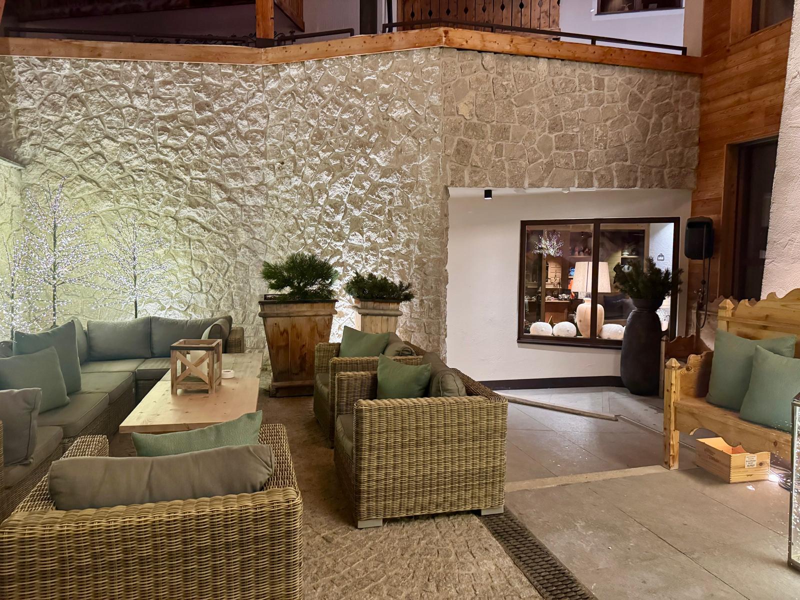 Snow-covered chalet venue for IQUW corporate ski event