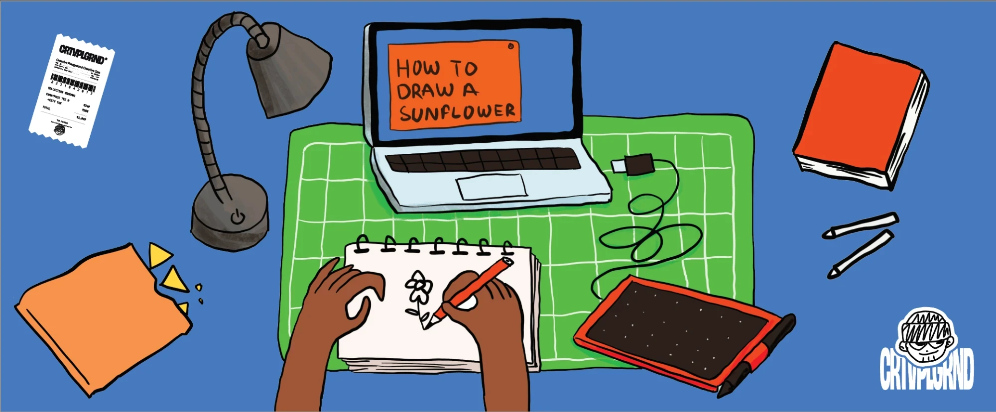 Messy Deskmat artwork, flat