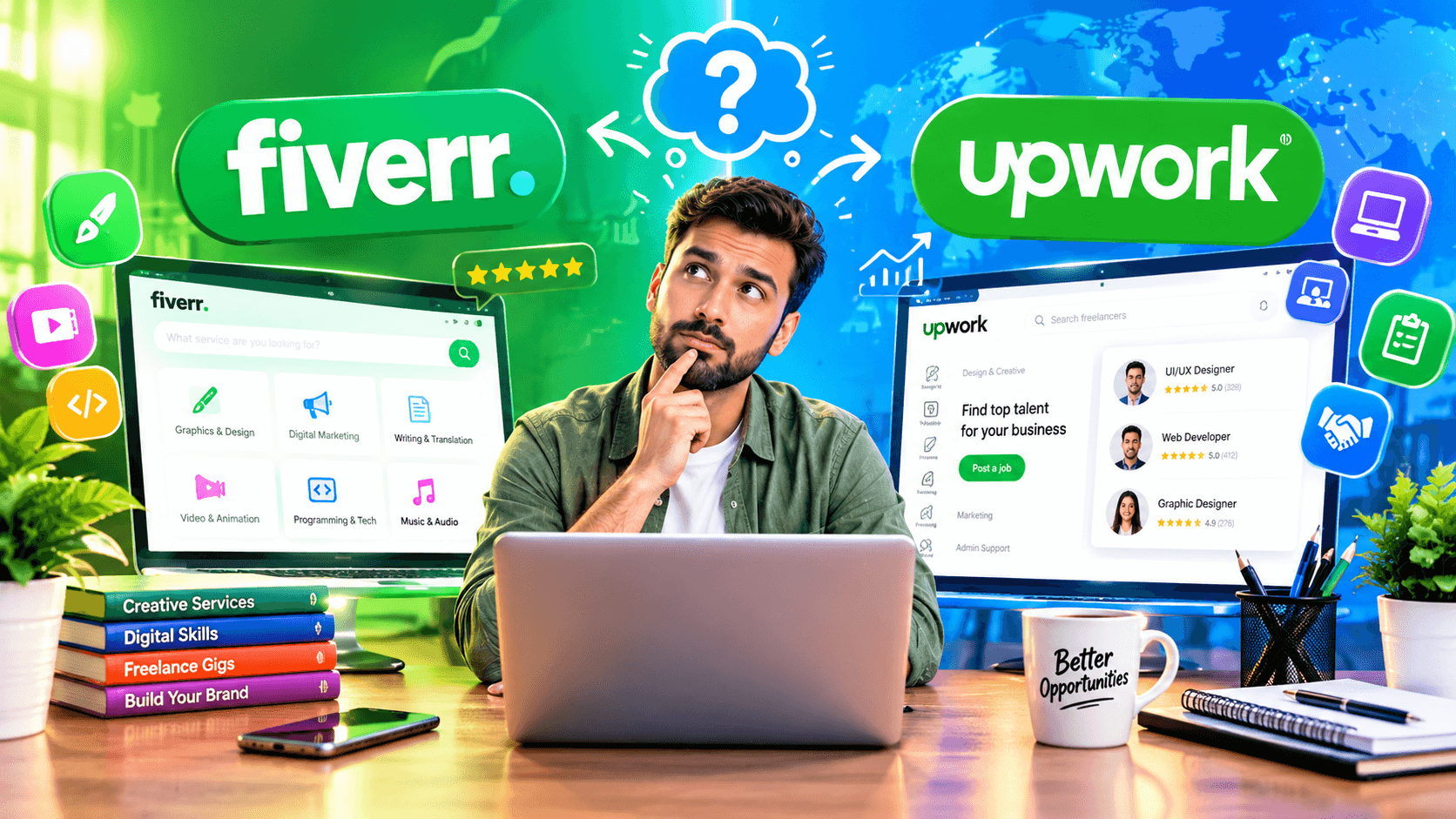Fiverr vs. Upwork - Showdown for Freelancers in the Digital Economy