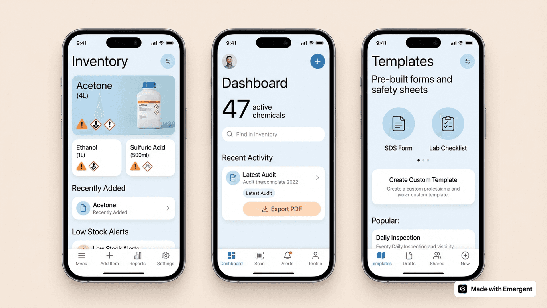 Chemical Inventory App Made With Emergent