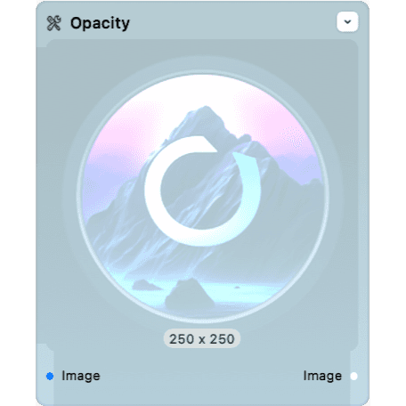 Screenshot of the opacity node.